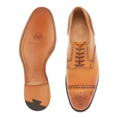 Cheaney Andrew Derby Semi Brogue In Light Chestnut Calf Leather -Zeg Shoes Shop cheaney andrew derby semi brogue in light chestnut calf leather p1712 11960 zoom