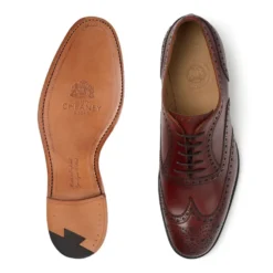 Cheaney Arthur III Oxford Brogue In Dark Leaf Calf Leather | Leather Sole -Zeg Shoes Shop cheaney arthur iii oxford brogue in dark leaf calf leather leather sole p5 11371 zoom