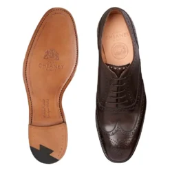 Cheaney Arthur III Oxford Brogue In Mocha Calf Leather -Zeg Shoes Shop cheaney arthur iii oxford brogue in mocha calf leather p605 6225 zoom