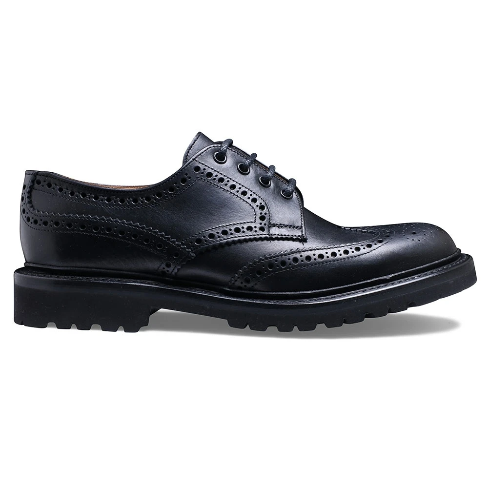Cheaney Beccles GV Derby Brogue In Black Eco Oiled Leather 1 Cheaney Beccles GV Derby Brogue In Black Eco Oiled Leather