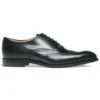 Cheaney Broad II R Oxford Wingcap Brogue In Black Calf Leather | Rubber Sole