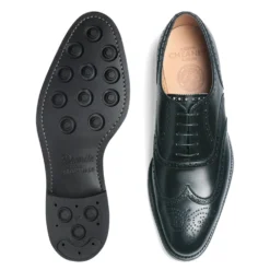 Cheaney Broad II R Oxford Wingcap Brogue In Black Calf Leather | Rubber Sole -Zeg Shoes Shop cheaney broad ii r oxford wingcap brogue in black calf leather rubber sole p30 1260 zoom