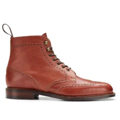 Cheaney Bute EF Derby Brogue Boot In Tan Deerskin