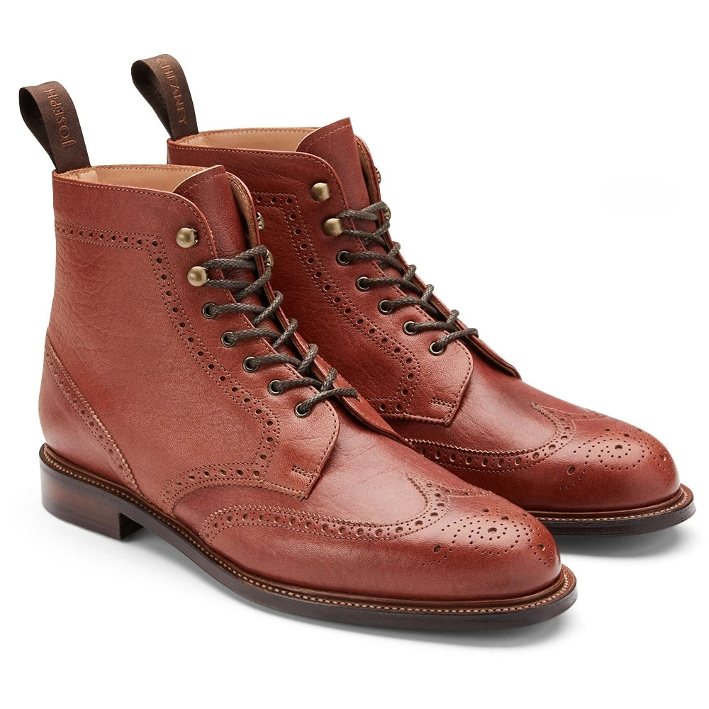 Cheaney Bute EF Derby Brogue Boot In Tan Deerskin 2 Cheaney Bute EF Derby Brogue Boot In Tan Deerskin - Image 2