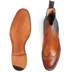 Cheaney Charlotte Wingcap Brogue Chelsea Boot In Chestnut Calf Leather -Zeg Shoes Shop cheaney charlotte wingcap brogue chelsea boot in chestnut calf leather p181 1853 zoom