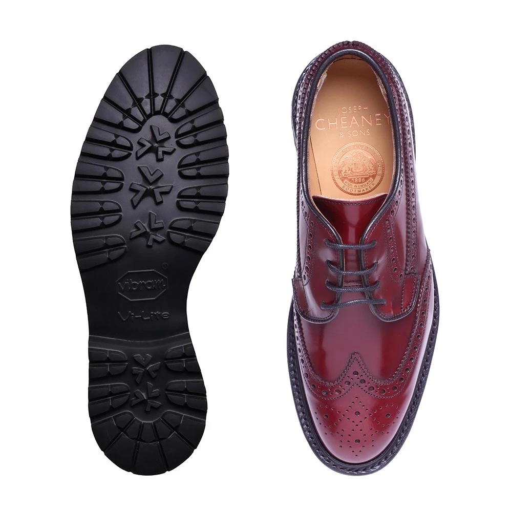 Cheaney Cherwell GV Derby Brogue In Rosewood Rub Off Leather 3 Cheaney Cherwell GV Derby Brogue In Rosewood Rub Off Leather - Image 3