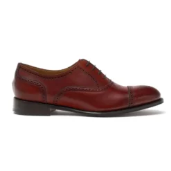 Cheaney Darcey Oxford Semi Brogue In Dark Leaf Calf Leather