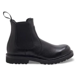 Cheaney Ellis GV Shearling Lined Chelsea Boot In Jet Black Kudu Leather