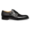 Cheaney Emily D Double Buckle Monk Shoe In Black Calf Leather