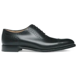 Cheaney Fenchurch Oxford In Black Calf Leather | Leather Sole