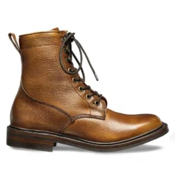 Cheaney Florence R Shearling Lined Derby Boot In Almond Grain Leather