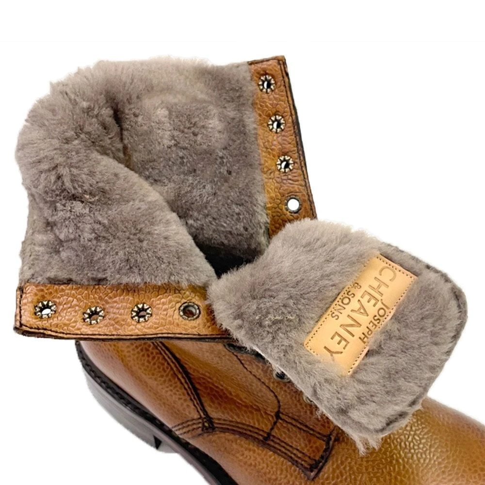 Cheaney Florence R Shearling Lined Derby Boot In Almond Grain Leather 2 Cheaney Florence R Shearling Lined Derby Boot In Almond Grain Leather - Image 2