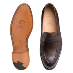 Cheaney Gracechurch Penny Loafer In Dark Brown Calf Leather -Zeg Shoes Shop cheaney gracechurch penny loafer in dark brown calf leather p985 6848 zoom