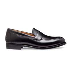Cheaney Hadley Penny Loafer In Black Calf Leather