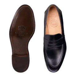 Cheaney Hadley Penny Loafer In Black Calf Leather -Zeg Shoes Shop cheaney hadley penny loafer in black calf leather p907 6221 zoom