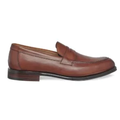 Cheaney Hadley Penny Loafer In Dark Leaf Calf Leather