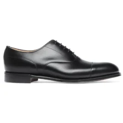Cheaney Harrington Capped Oxford In Black Calf Leather | Leather Sole