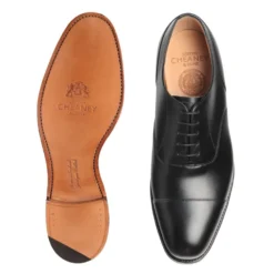 Cheaney Harrington Capped Oxford In Black Calf Leather | Leather Sole -Zeg Shoes Shop cheaney harrington capped oxford in black calf leather leather sole p312 2686 zoom