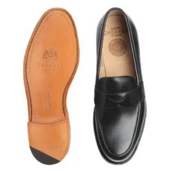 Cheaney Hudson Penny Loafer In Black Calf Leather -Zeg Shoes Shop cheaney hudson penny loafer in black calf leather p96 1810 zoom