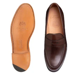 Cheaney Hudson Penny Loafer In Mocha Calf Leather -Zeg Shoes Shop cheaney hudson penny loafer in mocha calf leather p965 6751 zoom