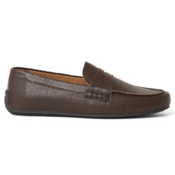 Cheaney Hunt Driving Moccasin Shoe In Dark Brown Grain Leather