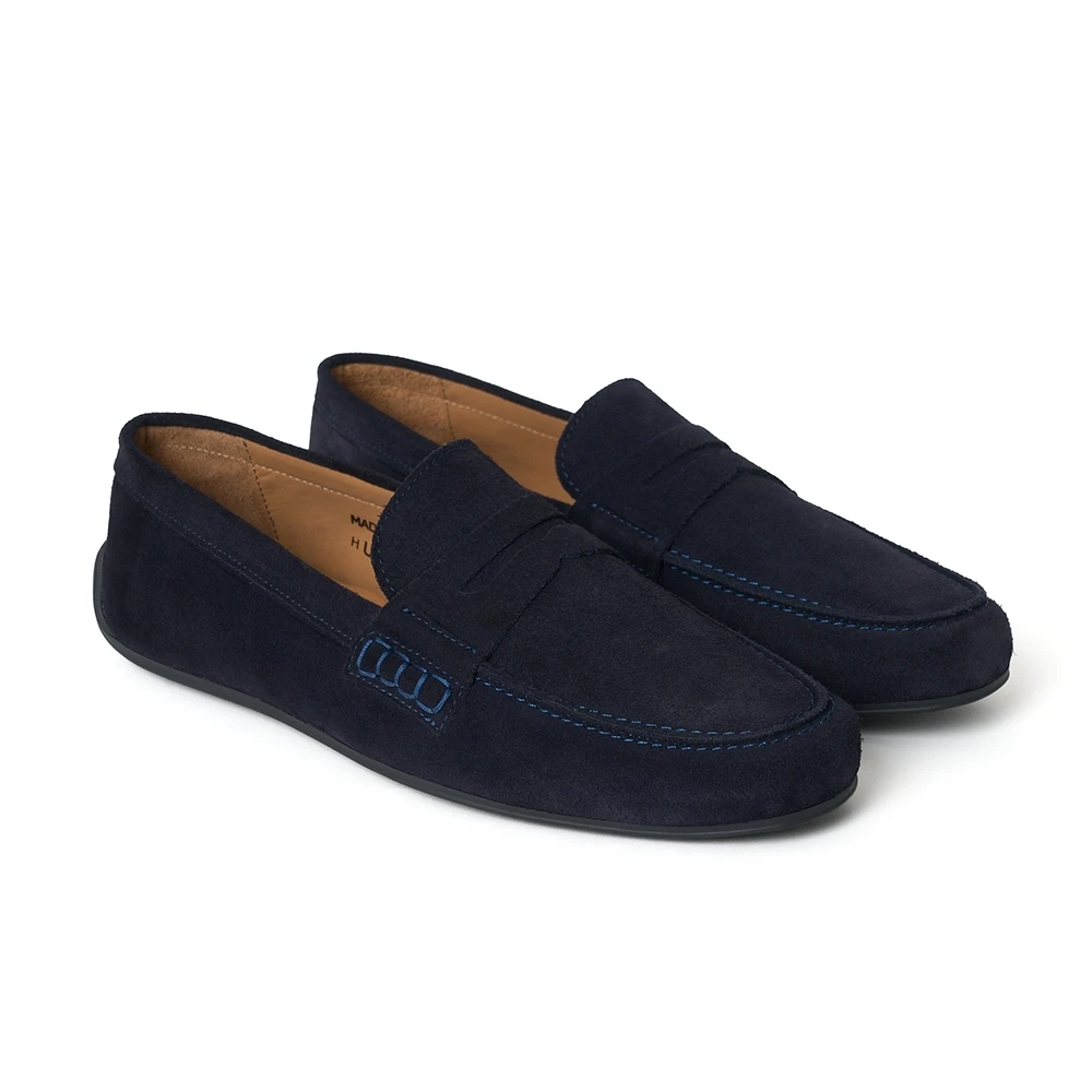 Cheaney Hunt Driving Moccasin Shoe In Navy Suede 2 Cheaney Hunt Driving Moccasin Shoe In Navy Suede - Image 2