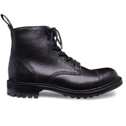 Cheaney Hurricane II Military Style Derby Boot In Black Kudu Leather
