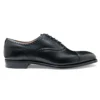 Cheaney Islington Oxford Semi Brogue In Black Calf Leather