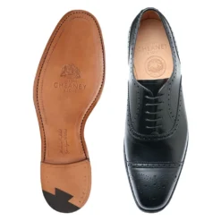 Cheaney Islington Oxford Semi Brogue In Black Calf Leather -Zeg Shoes Shop cheaney islington oxford semi brogue in black calf leather p1637 10840 zoom