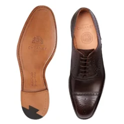 Cheaney Islington Oxford Semi Brogue In Mocha Calf Leather -Zeg Shoes Shop cheaney islington oxford semi brogue in mocha calf leather p667 6229 zoom