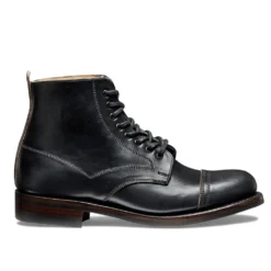 Cheaney Jess Capped Derby Boot In Black Chromexcel Leather