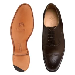 Cheaney Kelmarsh Oxford Semi Brogue In Dark Brown Calf Leather | Leather Sole -Zeg Shoes Shop cheaney kelmarsh oxford semi brogue in dark brown calf leather leather sole p982 6827 zoom