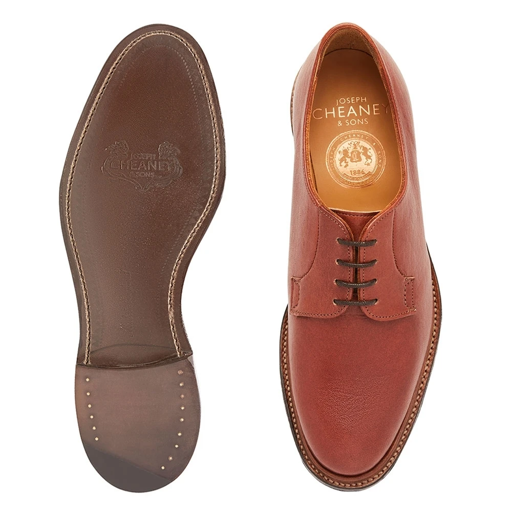 Cheaney Kinloch EF Derby In Tan Deerskin Leather 3 Cheaney Kinloch EF Derby In Tan Deerskin Leather - Image 3