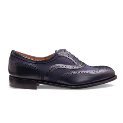 Cheaney Milly Oxford Brogue In Navy Calf Leather/Navy Canvas