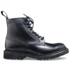 Cheaney Olivia GV Derby Brogue Boot In Black Eco Oiled Leather