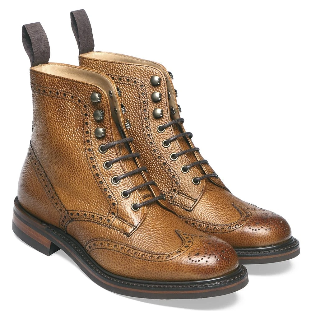 Cheaney Olivia R Derby Brogue Boot In Almond Grain Leather 2 Cheaney Olivia R Derby Brogue Boot In Almond Grain Leather - Image 2