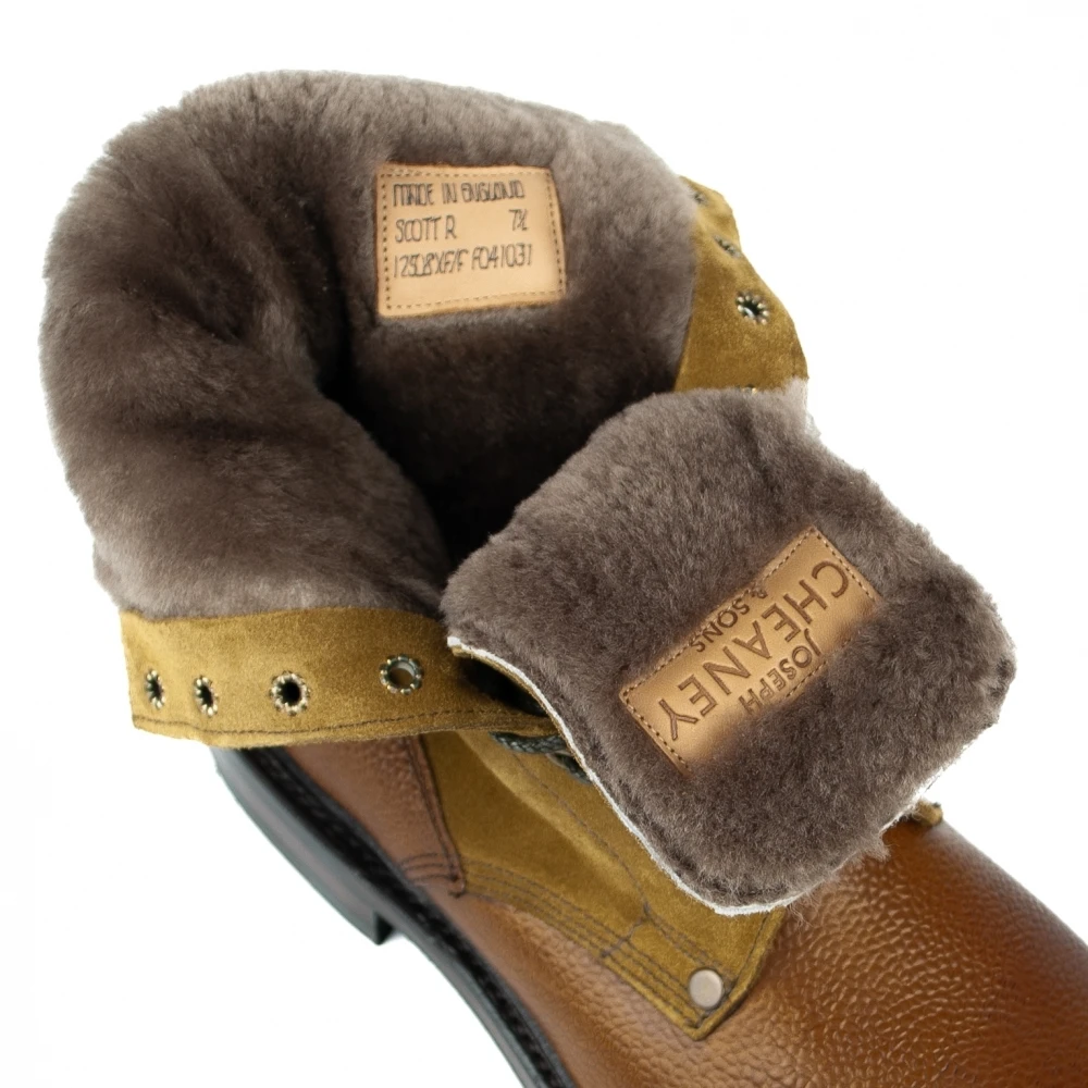 Cheaney Scott R Shearling Lined Derby Boot In Almond Grain/Maracca Suede 2 Cheaney Scott R Shearling Lined Derby Boot In Almond Grain/Maracca Suede - Image 2