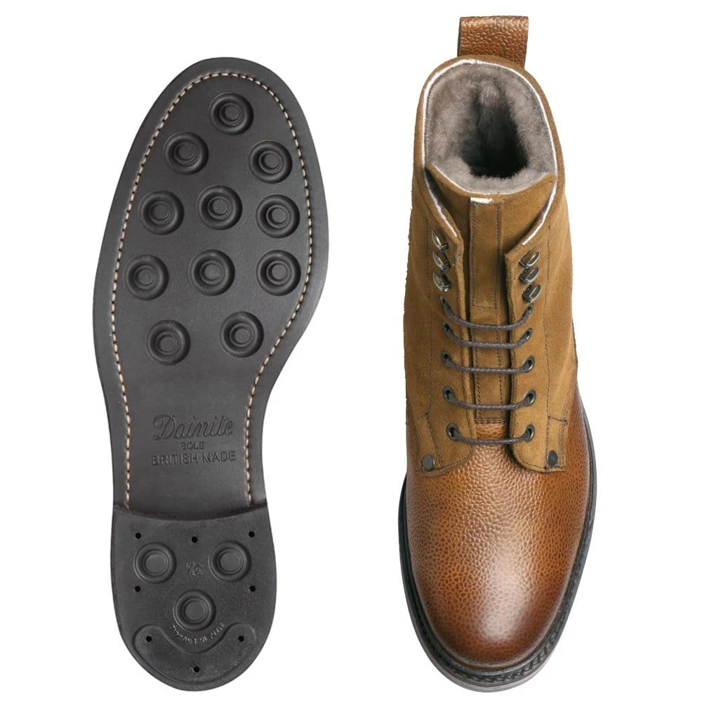 Cheaney Scott R Shearling Lined Derby Boot In Almond Grain/Maracca Suede 4 Cheaney Scott R Shearling Lined Derby Boot In Almond Grain/Maracca Suede - Image 4