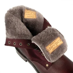 Zeg Shoes Shop -Zeg Shoes Shop cheaney scott r shearling lined derby boot in burgundy grain leather and plum suede p1008 11258 zoom
