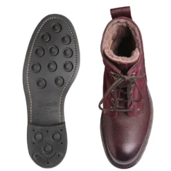 Cheaney Scott R Shearling Lined Derby Boot In Burgundy Grain Leather And Plum Suede -Zeg Shoes Shop cheaney scott r shearling lined derby boot in burgundy grain leather and plum suede p1008 9547 zoom
