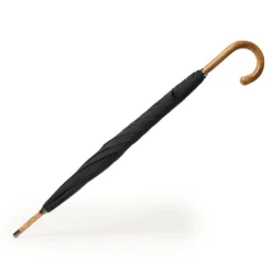 Cheaney Solid Hickory Stick Umbrella In Black