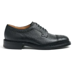 Cheaney Tenterden II R Derby Semi Brogue In Black Grain Leather
