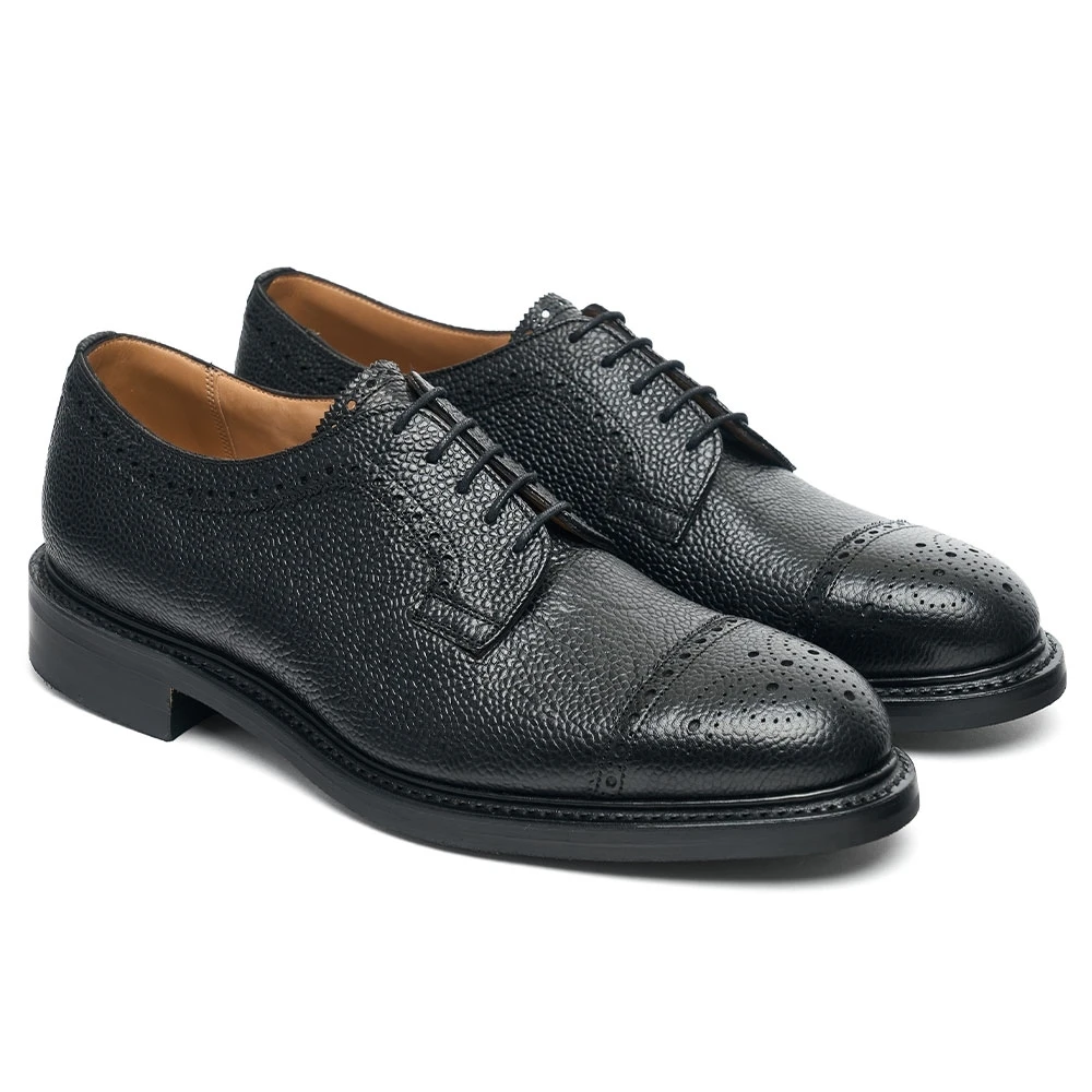 Cheaney Tenterden II R Derby Semi Brogue In Black Grain Leather 2 Cheaney Tenterden II R Derby Semi Brogue In Black Grain Leather - Image 2