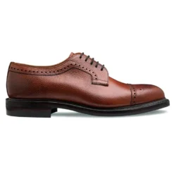 Cheaney Tenterden II R Derby Semi Brogue In Mahogany Grain Leather