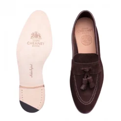 Cheaney Timothy Collapsible Tassel Loafer In Bitter Chocolate Suede -Zeg Shoes Shop cheaney timothy collapsible tassel loafer in bitter chocolate suede p1298 8949 zoom