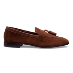 Cheaney Timothy Collapsible Tassel Loafer In Rustique Brown Suede