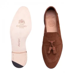 Cheaney Timothy Collapsible Tassel Loafer In Rustique Brown Suede -Zeg Shoes Shop cheaney timothy collapsible tassel loafer in rustique brown suede p1300 8941 zoom