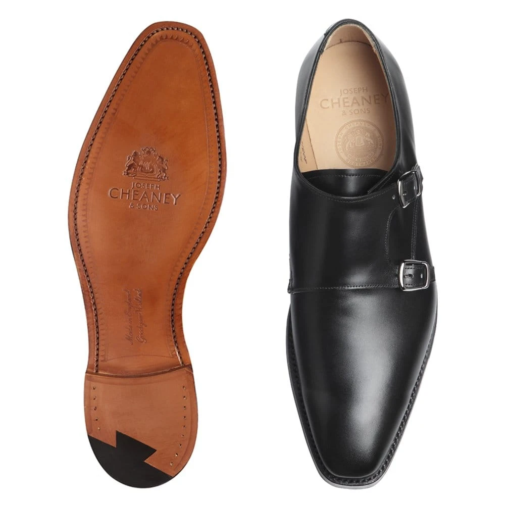Cheaney Tiverton Double Buckle Monk Shoe In Black Calf Leather 3 Cheaney Tiverton Double Buckle Monk Shoe In Black Calf Leather - Image 3