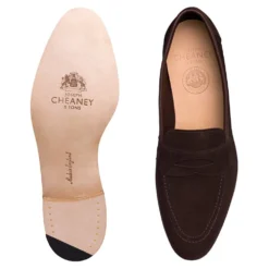 Cheaney Toby Collapsible Penny Loafer In Bitter Chocolate Suede -Zeg Shoes Shop cheaney toby collapsible penny loafer in bitter chocolate suede p1274 8550 zoom