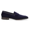 Cheaney Toby Collapsible Penny Loafer In Indigo Suede